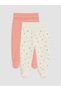 Ecru 2-Piece Patterned Baby Girl Pants
