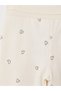 Ecru 2-Piece Heart Patterned Baby Girl Pants - 6