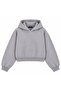 Women's Angel Wing Stone Printed Hooded Oversize Crop Sweatshirt - 3