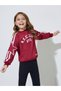 Girls Red Graphic Print Oversized Sweatshirt