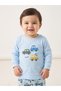 Baby Boys Blue Cotton Car Print T-Shirt and Joggers Set - 2