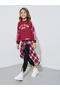 Girls Red Graphic Print Oversized Sweatshirt - 2