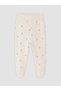 Ecru 2-Piece Heart Patterned Baby Girl Pants - 2