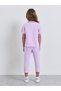 Girls Lilac Cotton Graphic T-Shirt and Joggers Set - 5