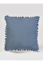 1-Piece Cotton Cushion Cover with Pom-Pom Trim 45x45cm - 2