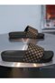 Men Brown Patterned Slides - 4