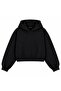Women's Angel Wing Stone Printed Hooded Oversize Crop Sweatshirt - 3
