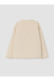 Two Mt Shop Quality Lcw Curve Ecru Oval Collar Quilted Women's Coat - 2