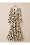 Abstract Patterned Dress - Beige - 2