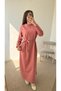 Embroidered Sleeve Oversize Dress - Dusty Rose