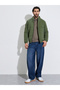 Men Olive Quilted Puffer Jacket - 2