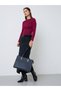 Burgundy Ribbed Fitted Long Sleeve T-Shirt - 2