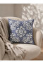1-Piece Embroidered Square Cushion Cover 18x18inches, Cotton Blend
