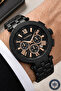 Men's Wristwatch with Calendar Steel Band Steel Case Bracelet Gift Black-Rose Sdcms1108