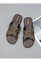 Men Brown Patterned Cross-Strap Flip Flops - 5