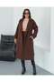 Premium Belt Button Detail Checked Coat - 3