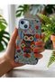 iPhone 15 Plus Compatible Launch Silicone Night Owl Themed Shock Absorbing Case Blue