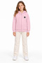 41610-26 Girl's 3-Threaded Hooded Zippered Stone Sun Patterned Sweatshirt 13–16 Years Old