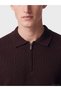 Quality Pieces from Çelebi Store Zipper Detailed Turn-Down Roba Collar Men's Knitwear Sweater - 4