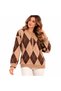 11-Button Diamond-Patterned Sweater - 4