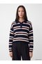 Sparkling Choices by Shining Store Women's Triko Sweater with Devrik Roba Collar and Stripes - 2