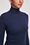 Plain Long-Sleeve High-Neck Top - 3