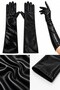 Black Long Shiny Gloves Women Opera over Elbow Christmas Halloween Halloween Bride - 5