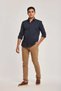 Mens Solid Button-Front Shirt - 6