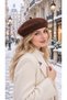 Women's Plush Furry French Brown Painter Beret