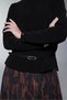 Patterned Black Dress with Belt Detail 0522 - 3