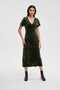 Solid V-Neck Midi Dress - 2