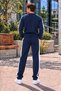 Men's Striped Detail Circular Neck Rubberized Legs Track Suit - 3