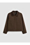 Two Mt Shop Quality Lcw Studio Brown Dobby Plaid Standard & Regular Women's Jacket