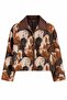 Brown Horse Patterned Suede Collar Jacket - 5162
