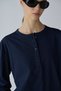 Navy Blue Henley Cotton T-Shirt