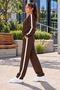 Women's Striped Detail Bicycle Collar Rubberized Leggings Track Suit Set