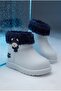Children's Waterproof Rain Boots with Plush Detailing, Teddy Bear Figure, and Fur Inside - 8