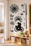 3D Glittery Children with Bicycles Wall Sticker 32X50 cm Dandelion Butterfly Children's Room Decoration
