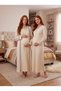 New Season Winter Polka Dot Breastfeeding Compatible Full Length Design Long Sleeve 100% Cotton Maternity Maternity Dressing Gown Nightgown Set - 3