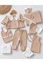 100% Cotton 10-Piece Newborn Baby Girl Hospital Discharge Bodysuit Set with Baby Collar and Blanket - 3