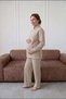 Lunara Embroidered Collar Quilted Fabric Pocketed Drawstring Waist Maternity and Postpartum Sweatshirt Set - 4