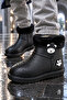 Children's Waterproof Rain Boots with Plush Detailing, Teddy Bear Figure, and Fur Inside