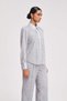 Fringe Textured Collared Long Sleeve Blouse - 2