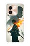 Vivo Y28 Compatible Anime Fire Shadow Printed Transparent Phone Case