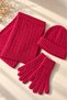 Women's Knitted Scarf, Beanie, Gloves 3-Piece Winter Accessory Set