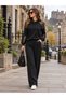 Lace Shoulder and Sleeve Detail – Women's Hooded Long Sleeve Relaxed Fit Viscose Blouse - 6