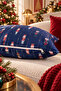 Double-Sided Printed Heritage Patterned Throw Pillow Cover - 43X43 cm - Nutcracker on Navy Blue Background - 3