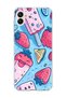 Samsung Galaxy A06 Compatible Strawberry Ice Cream Blue Printed Transparent Phone Case
