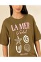 Women Olive La Mer Graphic T-Shirt - 4