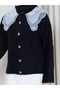 Women's Lace Baby Collar Soft Knitted Cardigan - 4